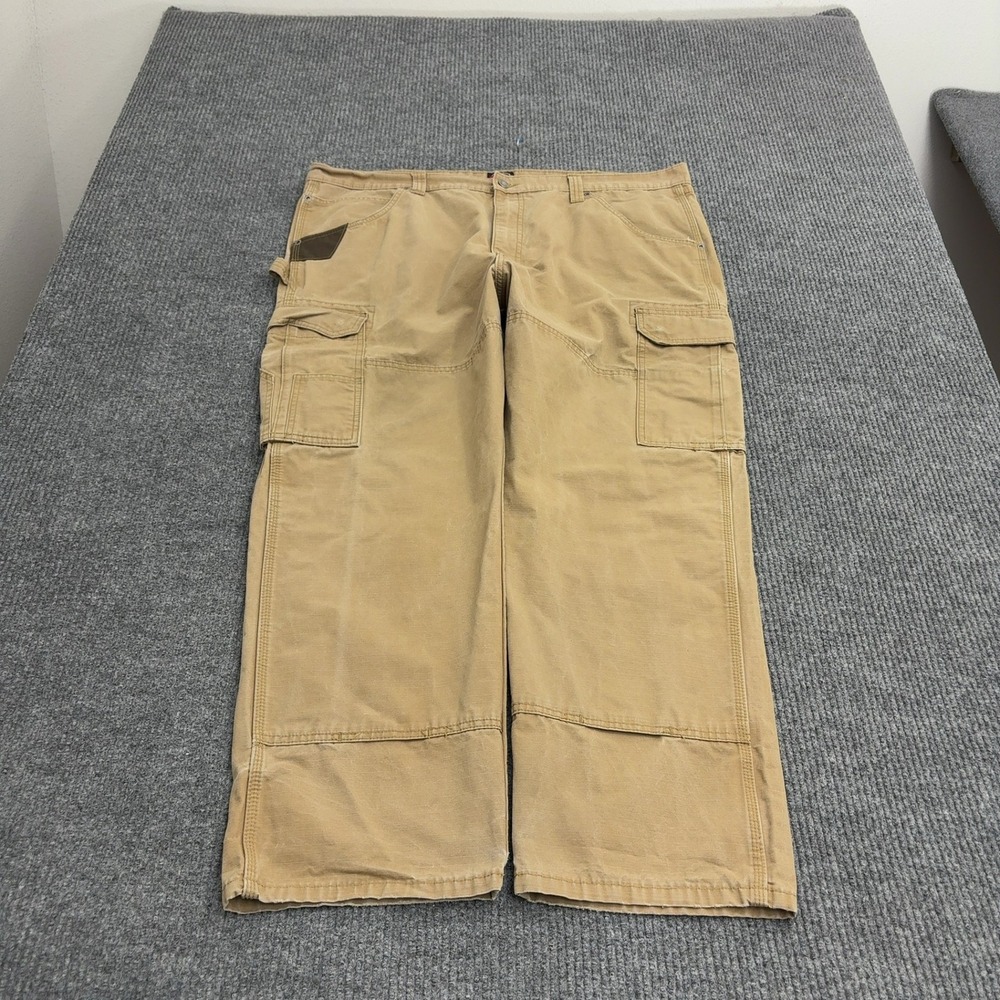Wrangler Cargo Pants Mens 42x30 Tan Cotton Ripstop Utility Workwear Gorpcore